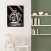 Lionel Messi With the World Cup Canvas Frames Wall Art